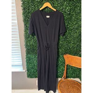 Pact Revive Deep-V Black Jumpsuit Size Small